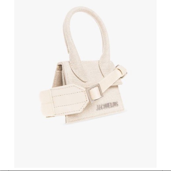 Jacquemus Le Chiquito Woven Canvas Top Handle Mini Crossbody Bag Light Greige - Picture 8 of 10